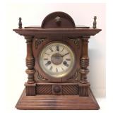 Antique key wind walnut clock