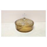 Amber divided three section candy dish