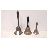 3 Brass hand bells