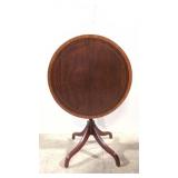 Vintage inlaid tilt top table
