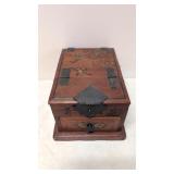 Antique Asian wooden jewelry or dressing Box
