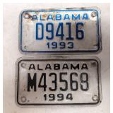 1993 & 1994 Alabama motorcycle license plates