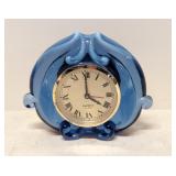 Fenton Blue Opalescent clock