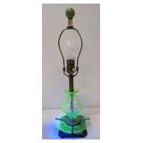Small Uranium table lamp with jadite finial