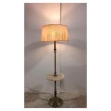 Mid Century Brass Floor lamp with onyx shelf