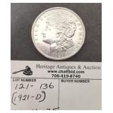 1921 - D Morgan Silver Dollar