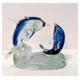 Vintage Art Glass Dolphins