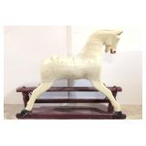 Early 1900s antique wooden rocking horse