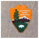 Porcelain national Park Service sign