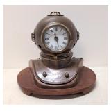 Vintage Mini Copper and Brass Diving Helmet clock