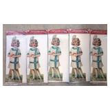 5 Lillian Jumbo Cut Out paper dolls & costumes