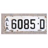 1914 Alabama Porcelain License Plate
