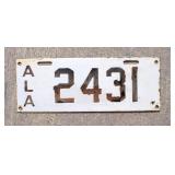 1914 Alabama Porcelain license Plate
