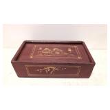 Vintage hand painted wooden candle box