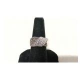 .925 Silver Black & clear cz ring