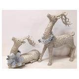 Two vintage Polystone Decorative reindeer