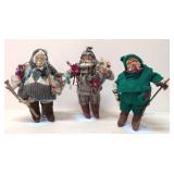 (3) Woodland Santas including stands