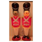 Pair Vintage Nutcracker Toys Soldiers blow molds
