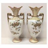 Two English Floral Vases