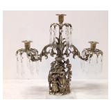 Antique 3 arm brass Girandola