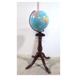 World Globe on mahogany pedestal