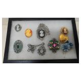 9 pcs. Vintage Jewelry (display case NOT included)