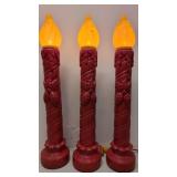 (3) Christmas 36' Candles Plastic Blow Molds