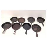 (8) # 5 Cast Iron Frying Pans