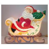 Vintage 1970s Blow Mold Santa in Sleigh