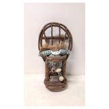 Folk Art Style Cloth Doll & Twig High Chair