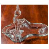 Tiffin Glass Fawn Candle Holder centerpiece