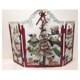 Christmas Snowman metal Fireplace screen