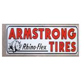 Porcelain Armstrong Tires single sided sign
