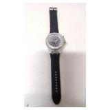 Clear Rhinestones acrylic black on black watch