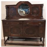 Antique Oak Barley Twist Side board