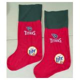 Two large Tennessee Titans Christmas Stockings
