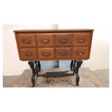 Antique 8 drawer oak card file