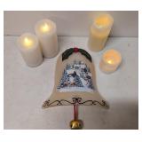 Musical lighted Bell & 4 candles