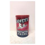 Vintage Scott's Potato Chips advertising tin