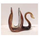 Vintage Art Glass Swan Napkin holder