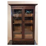 Antique mahogany 2 door over 2 drawers bookcase