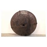 Antique wood Cart Wheel with steel rim