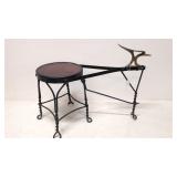 Antique Wrought iron shoe shine stool