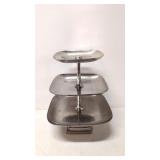 3 tiered hammered metal serving stand