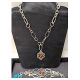 Vintage Brighton Geneva Tiger Eye Genstone 2 pc st