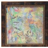 Abstract painting on board in manner of Larry Poon