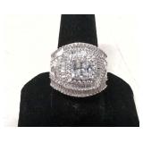 .925 White Cubic Zirconia Mans Ring