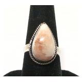 .925 Scolecite gemstone rign