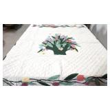 Appliqued Tullip hand made quilt