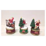 3 Coca Cola Wind Up Music Boxes